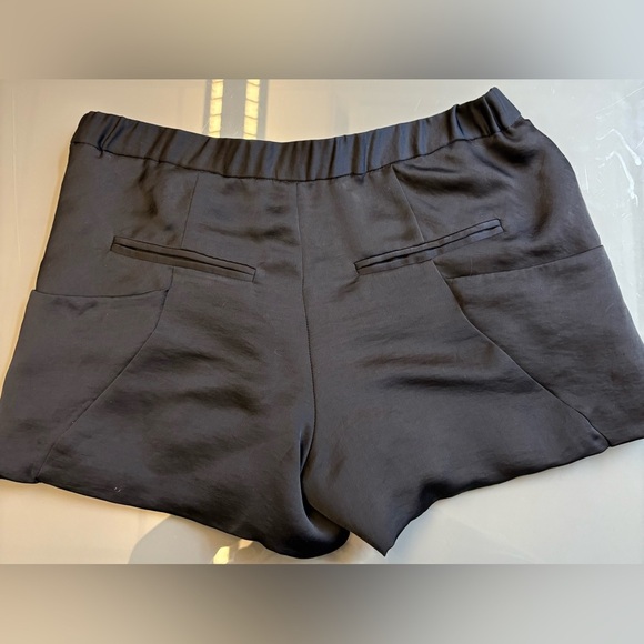 RACHEL Rachel Roy Black High Waist Satiny Dress Shorts Pockets women's size XS - Picture 8 of 13